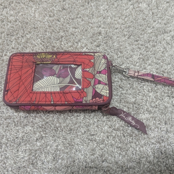 Vera Bradley Red and Pink Floral Wristlet - Picture 2 of 4